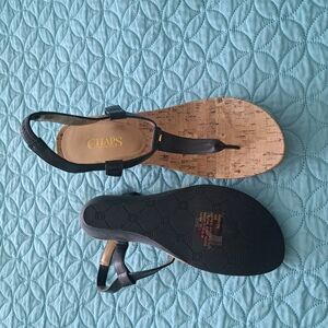 Chaps Black Women's Wedge Sandals